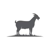 silhueta de vista lateral de cabra. design de logotipo de animal de cabra de fazenda. ilustração vetorial vetor