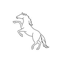 design de logotipo de silhueta linear de cavalo. pictograma de arte de linha de cavalo. vista lateral linear do cavalo. ilustração vetorial vetor