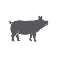 vetor de ícone de pictograma de porco. ilustração em vetor de silhueta de porco. ícone de vetor de carne de porco. ilustração vetorial