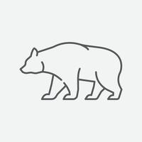 urso ilustração animal. urso ícone do logotipo de vista lateral. urso símbolo.ilustração vetorial vetor