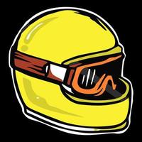 capacete de motocicleta de rosto inteiro clássico, elemento de design para pôster, emblema, sinal. ilustração vetorial vetor