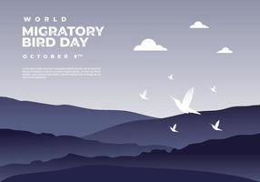 fundo do dia mundial das aves migratórias em 9 de outubro. vetor