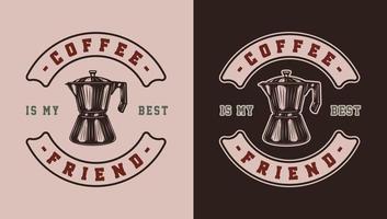 conjunto de emblemas de café estilo retro vintage, logotipos, emblemas. pode ser usado como pôster ou impressão. arte gráfica monocromática. ilustração vetorial. design detalhado de estilo xilogravura. vetor