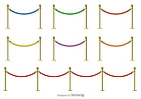 Ícones de cor de vetor de corda de veludo
