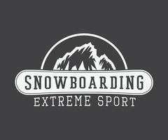 logotipos de snowboard vintage, crachás, emblemas e elementos de design. ilustração vetorial vetor