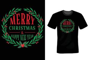 modelo de design de camiseta de dia de natal vetor