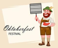 homem com roupas da Baviera. festival de cerveja oktoberfest vetor