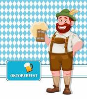homem com roupas da Baviera. festival de cerveja oktoberfest vetor