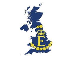 mapa de bandeira pessoal da rainha elizabeth britânico reino unido emblema europa nacional ícone ilustração vetorial elemento de design abstrato vetor
