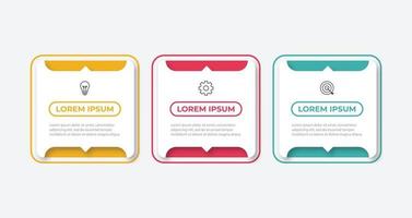 elemento de design infográfico de linha do tempo e opções de número. conceito de negócio com 3 etapas. pode ser usado para layout de fluxo de trabalho, diagrama, relatório anual, web design. modelo de negócios de vetor para apresentação.