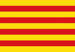 bandeira da Catalunha, cores oficiais e proporção. ilustração vetorial. vetor