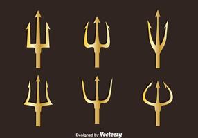 Vector de símbolo dourado de Poseidon