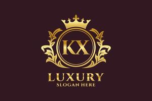 modelo de logotipo de luxo real de letra kx inicial em arte vetorial para projetos de marca de luxo e outras ilustrações vetoriais. vetor