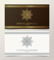 conjunto de cartões com moldura de ornamento dourado decorativo vetor