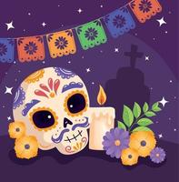 cartão dia de los muertos vetor