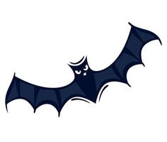 morcego preto de halloween voando vetor