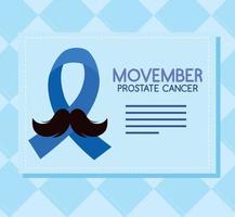 cartão cancer de próstata movember vetor