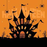 ilustração vetor de cartaz de silhueta de halloween