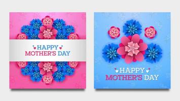 feliz dia das mães em fundo de flores vetor