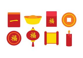 Conjunto de ícones chineses grátis vetor