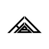 design criativo do logotipo da letra hbu com gráfico vetorial, logotipo simples e moderno da hbu em forma de triângulo. vetor