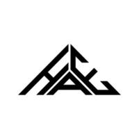 hae carta logotipo design criativo com gráfico vetorial, hae logotipo simples e moderno em forma de triângulo. vetor