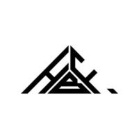 design criativo do logotipo da carta hbf com gráfico vetorial, logotipo simples e moderno hbf em forma de triângulo. vetor