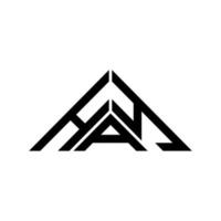 design criativo do logotipo da carta de feno com gráfico vetorial, logotipo simples e moderno de feno em forma de triângulo. vetor