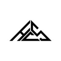 design criativo do logotipo da carta hcs com gráfico vetorial, logotipo simples e moderno hcs em forma de triângulo. vetor