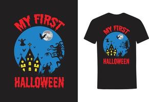 meu primeiro design de camiseta de halloween vetor