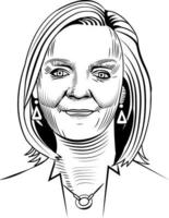 liz truss - ilustração vetorial primeiro-ministro da inglaterra vetor