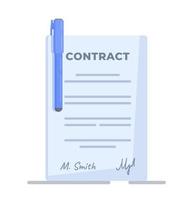 ilustração em vetor de contrato comercial. conceito de um acordo comercial.