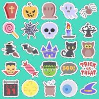 linha de adesivo corta elementos de halloween. bom para impressões, flyer, cartazes, propaganda, logotipo, decoração de festa, cartão de felicitações, etc. vetor