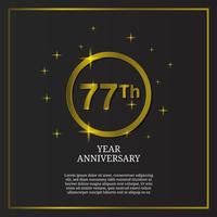 Logotipo do tipo de ícone de celebração do 77º aniversário na cor ouro de luxo vetor