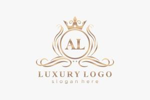 inicial al carta modelo de logotipo de luxo real em arte vetorial para restaurante, realeza, boutique, café, hotel, heráldica, joias, moda e outras ilustrações vetoriais. vetor