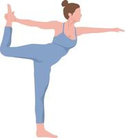 conceito de tempo de ioga, linda mulher fazendo ilustração vetorial de exercício de ioga. conceito de estilo de vida saudável vetor
