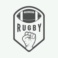 rótulos, emblemas e logotipo vintage de rugby e futebol americano. ilustração vetorial vetor