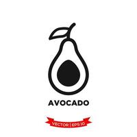 modelo de logotipo de vetor de ícone de ilustração de abacate em design plano treny