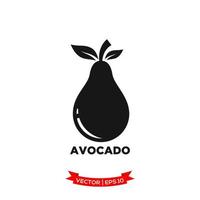 modelo de logotipo de vetor de ícone de ilustração de abacate em design plano treny