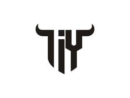 design inicial do logotipo do touro iy. vetor