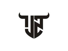 design inicial do logotipo do touro jz. vetor