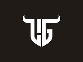 design inicial do logotipo do touro lg. vetor