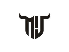 design inicial do logotipo do mj bull. vetor