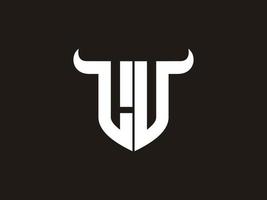 design inicial do logotipo do touro lv. vetor