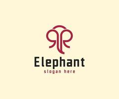 letra r logotipo do elefante vetor