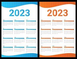 calendário para 2023, calendário de pôsteres de 2023, modelo de calendário de 2023 vetor