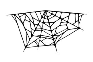 teia de aranha isolada no fundo branco. assustadora teia de aranha de halloween. ilustração vetorial vetor