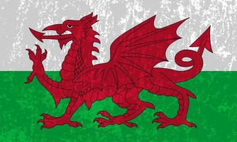 bandeira de gales, cores oficiais e proporção. ilustração vetorial. vetor