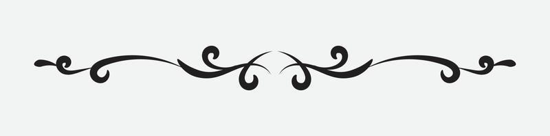divisor ornamental com estilo vintage e cor preta isolado no fundo branco vetor