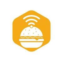 ícone de vetor de design de logotipo de hambúrguer wifi. símbolo ou ícone de sinal de hambúrguer e wifi.